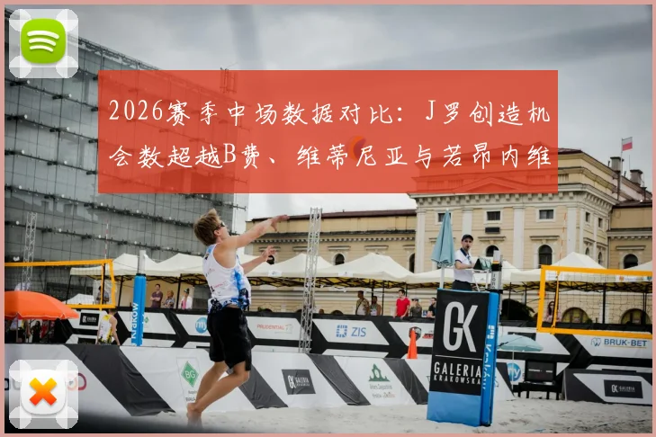 2026赛季中场数据对比:J罗创造机会数超越B费、维蒂尼亚与若昂内维斯总和引热议